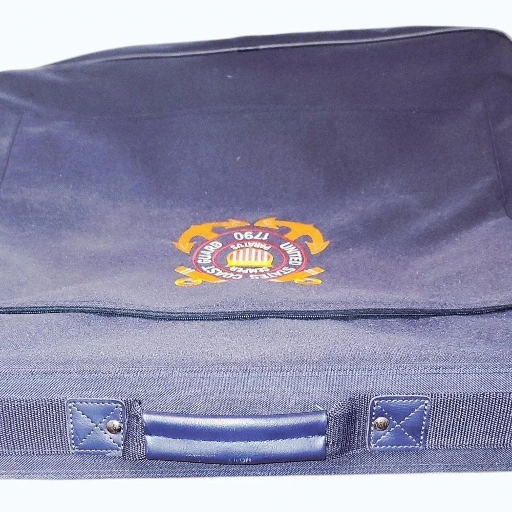 Vintage United States‎ Coast Guard Garment Bag Navy Blue Suit Travel Carrier
